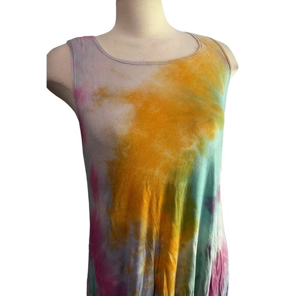 Jamie & Layla Tie Dye Sun Dress Sz Medium Womens Soft Light Sleeveless - Picture 5 of 10